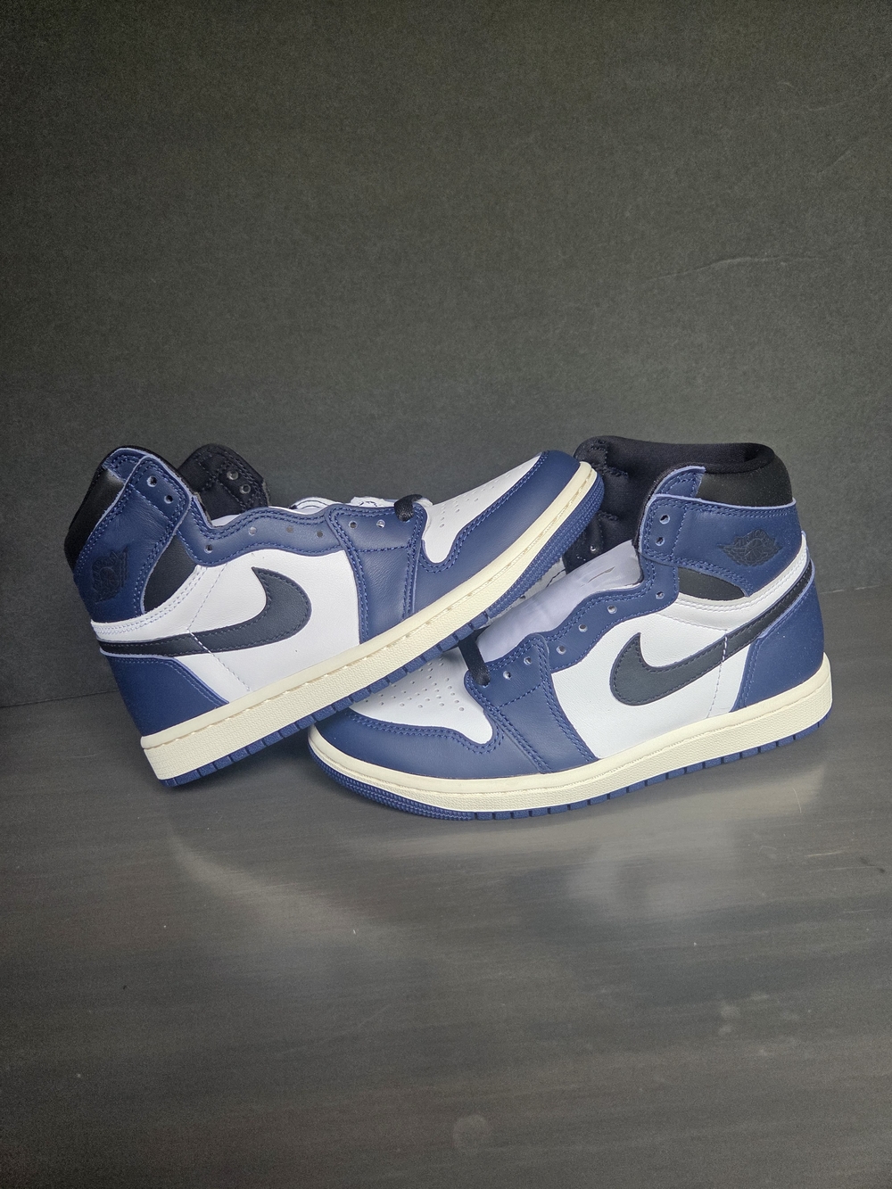 Jordan Air Jordan 1 Retro High OG Blue/White/Black Leather 5.5y Or 7W